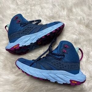 Hoka Anacapa Breeze Women's Navy, Magenta, and Periwinkle Hiking Boots size 7.5